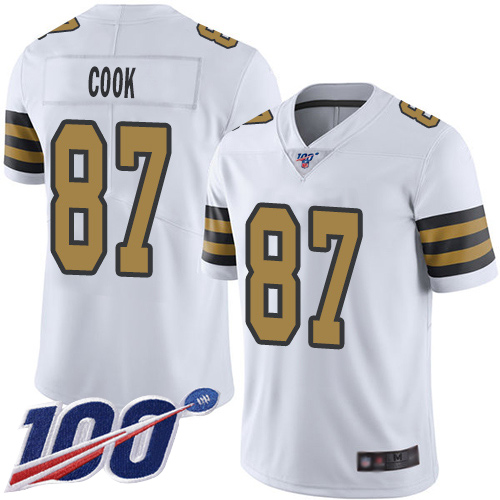 Men New Orleans Saints Limited White Jared Cook Jersey NFL Football 87 100th Season Rush Vapor Untouchable Jersey